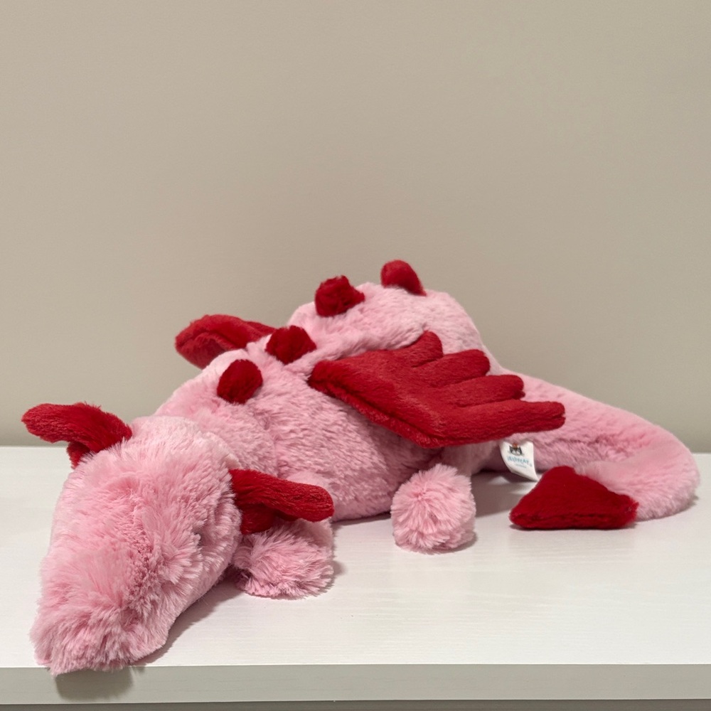 Jellycat Pink and Red Dragon Plush